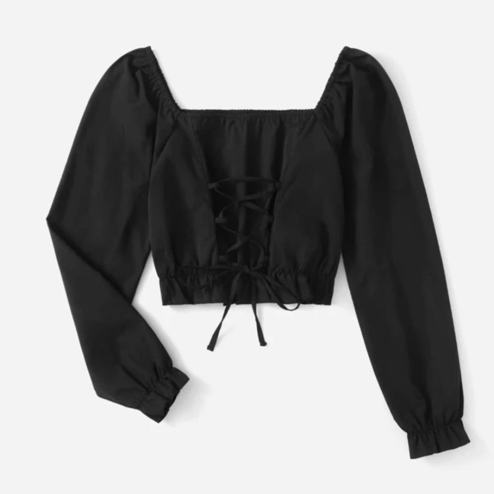 ROMWE lace up corset Crop top